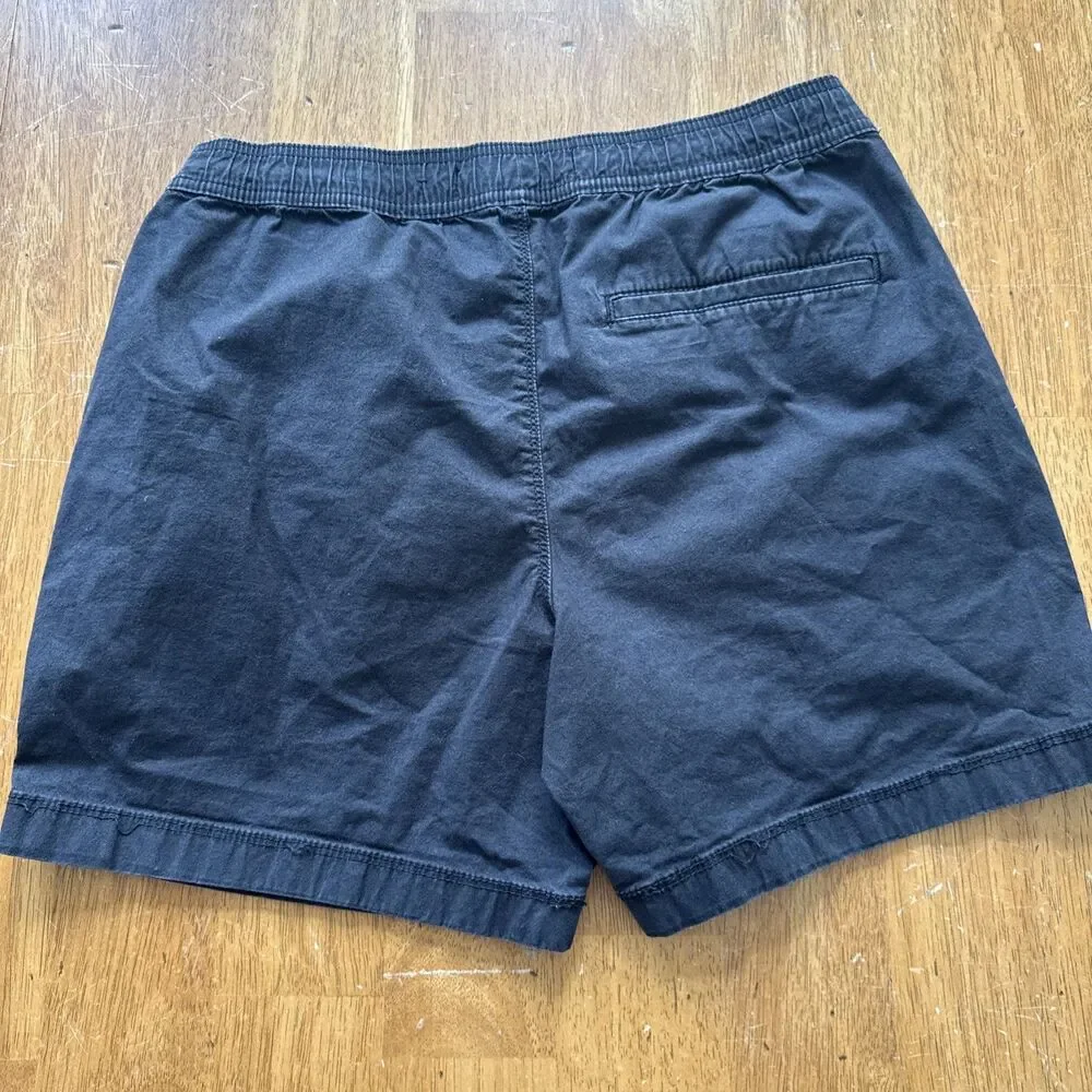 Hollister Mens Epic Flex Jogger Shorts Black Textured Drawstring Size M 5 Inch